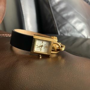 Tory Burch Surrey Black Leather Strap Women's Watch 40.84g